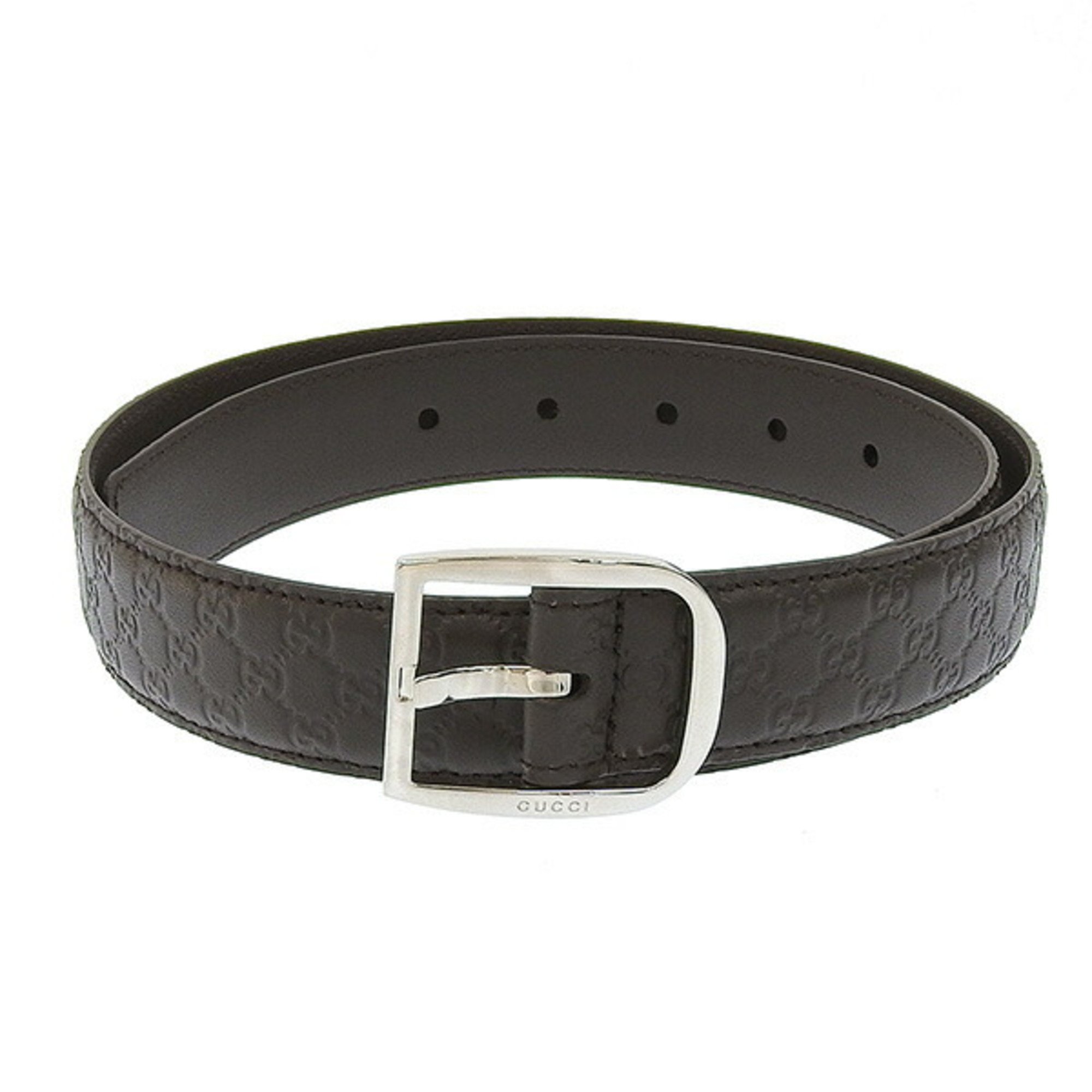 Gucci Micro Shima Leather Belt 510309 Brown 91cm Ladies